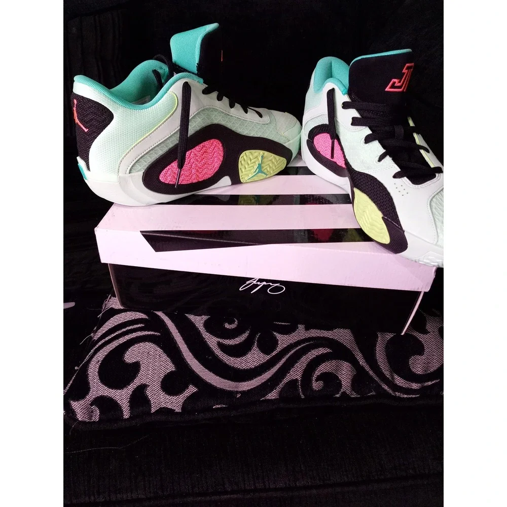 Jordan Tatum 2 Easter Mint Foam Hyper Pink Basketball Shoes FJ6457-300 Mens 10.5